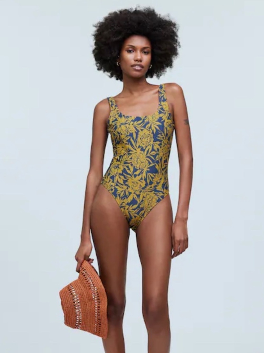Madewell Scoop-Neck One-Piece Swimsuit in Floral